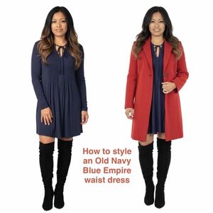 Old Navy Medium Empire Pintuck Swing Dress in Blue